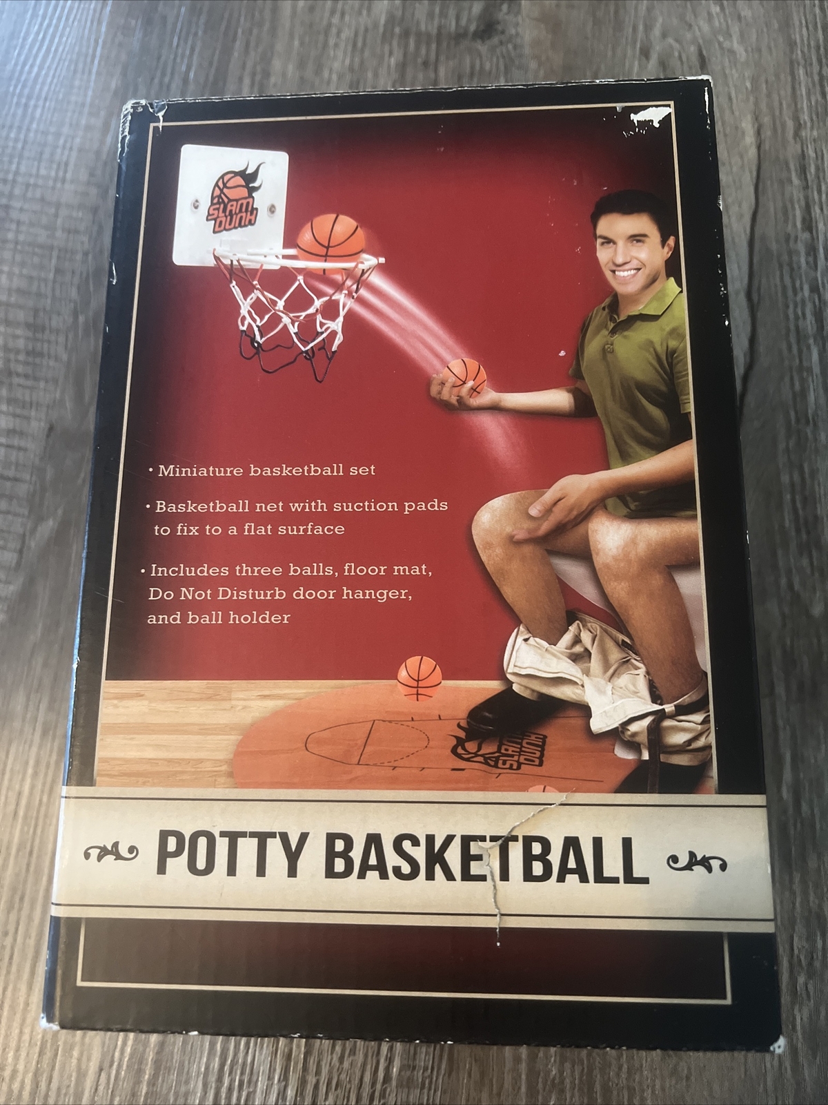 Potty Basketball Free Throw Toilet Bathroom Game Slam Dunk Miniature Gag Gift