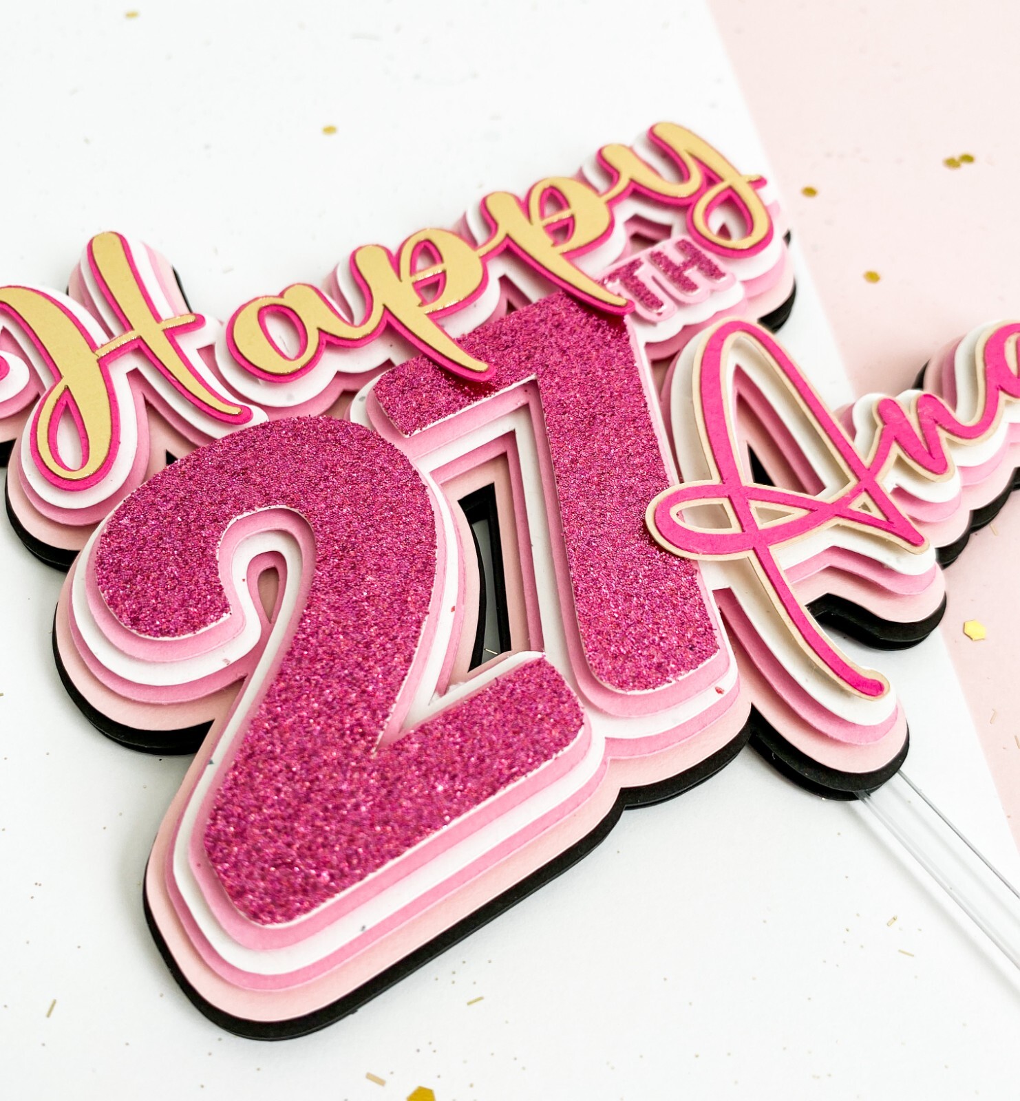 Personalized 3D Cake Topper – Custom Name and Age | Birthday Cake Topper, Sign
