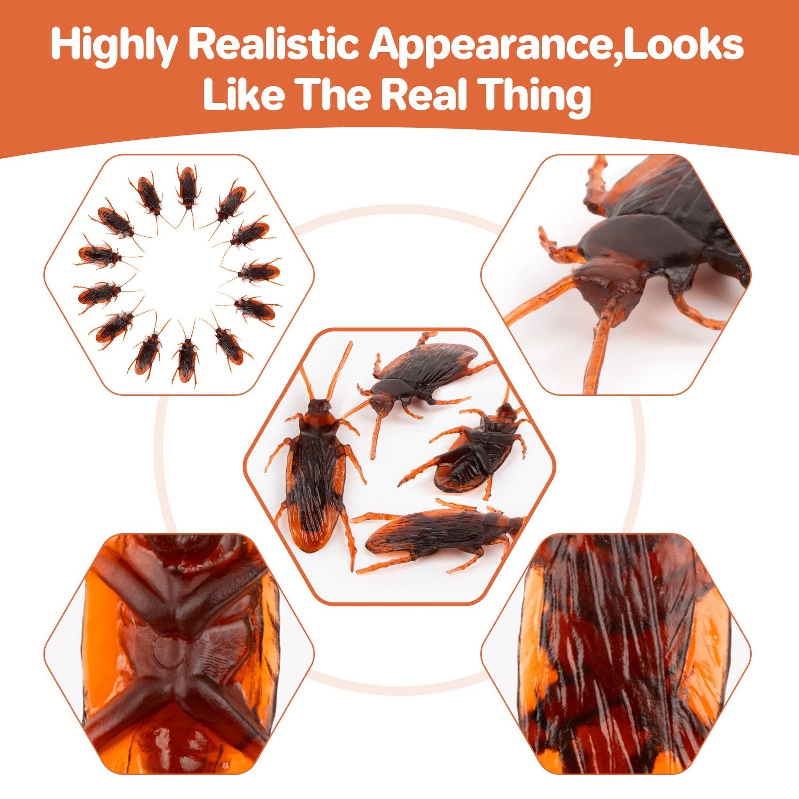 150 PCS Premium Fake Cockroaches – Realistic Fake Roaches Plastic Bugs Pranks…