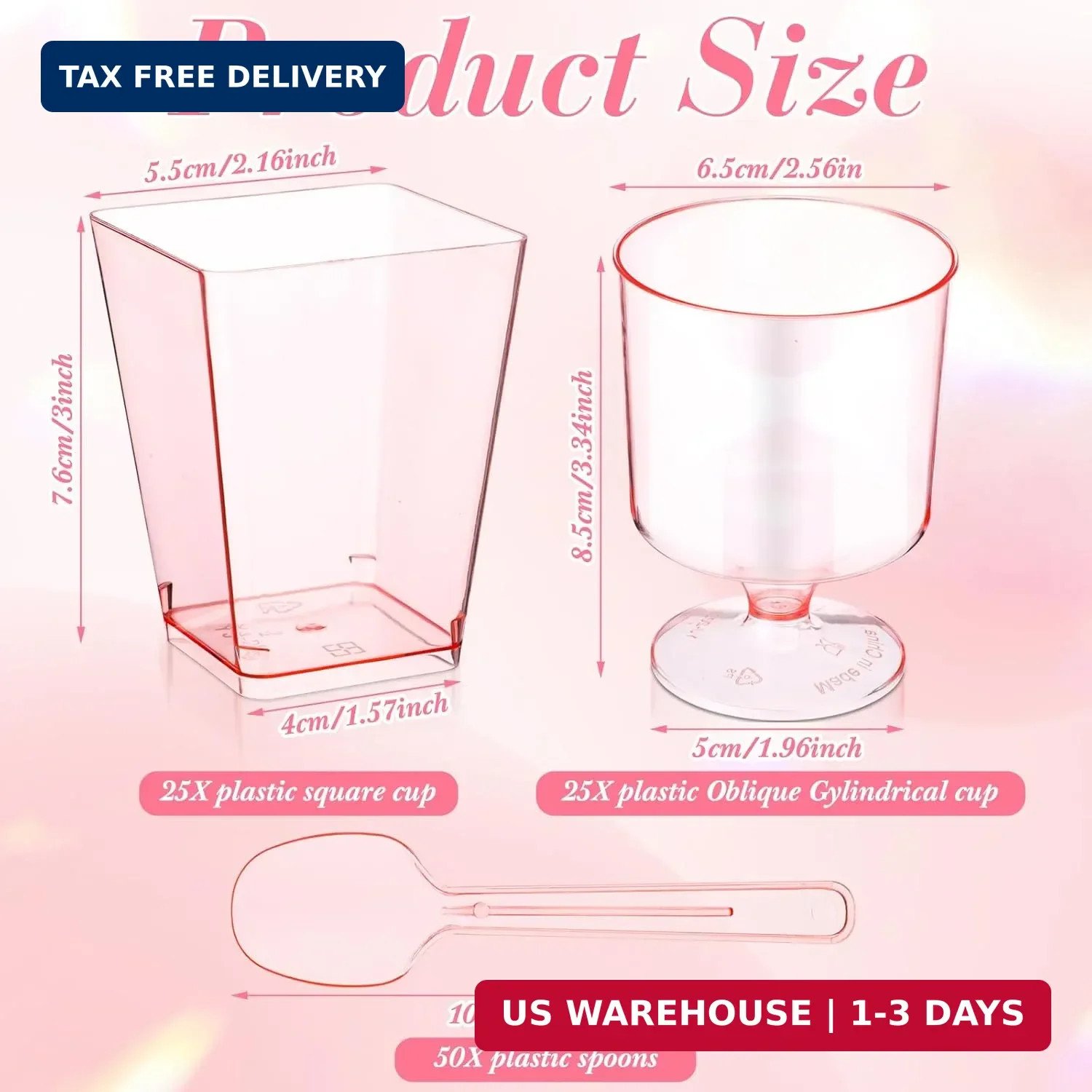 Funnymoom 100 Pcs Dessert Cups with Spoons 5 oz Clear Plastic Dessert Parfait Cu