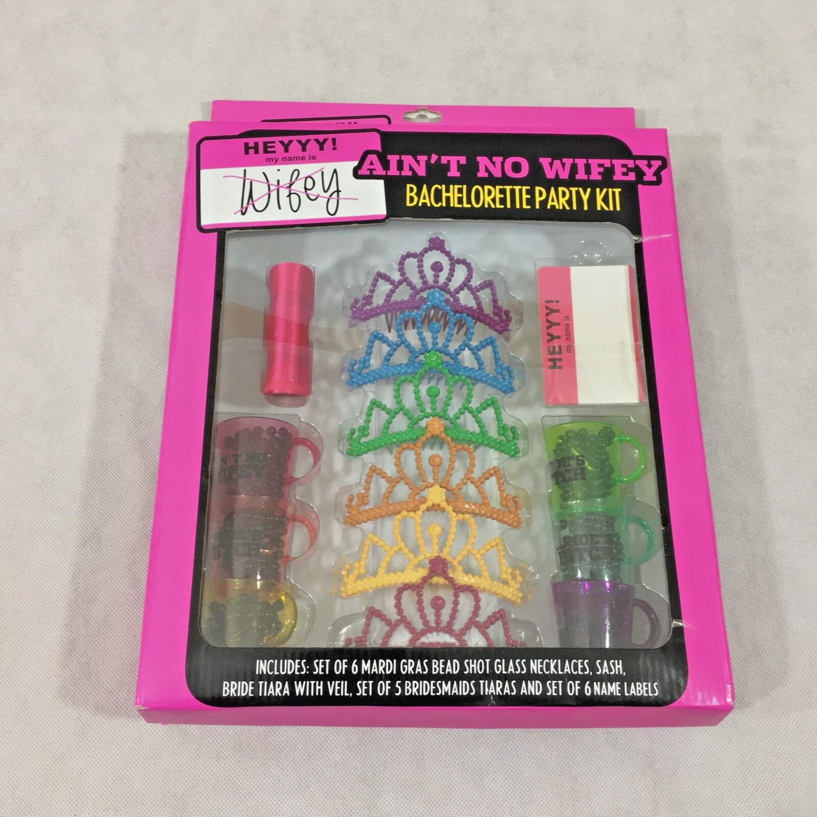 Bachelorette Party Kit Box Set Lot of 5 Ain’t No Wifey Sash Tiara Beads