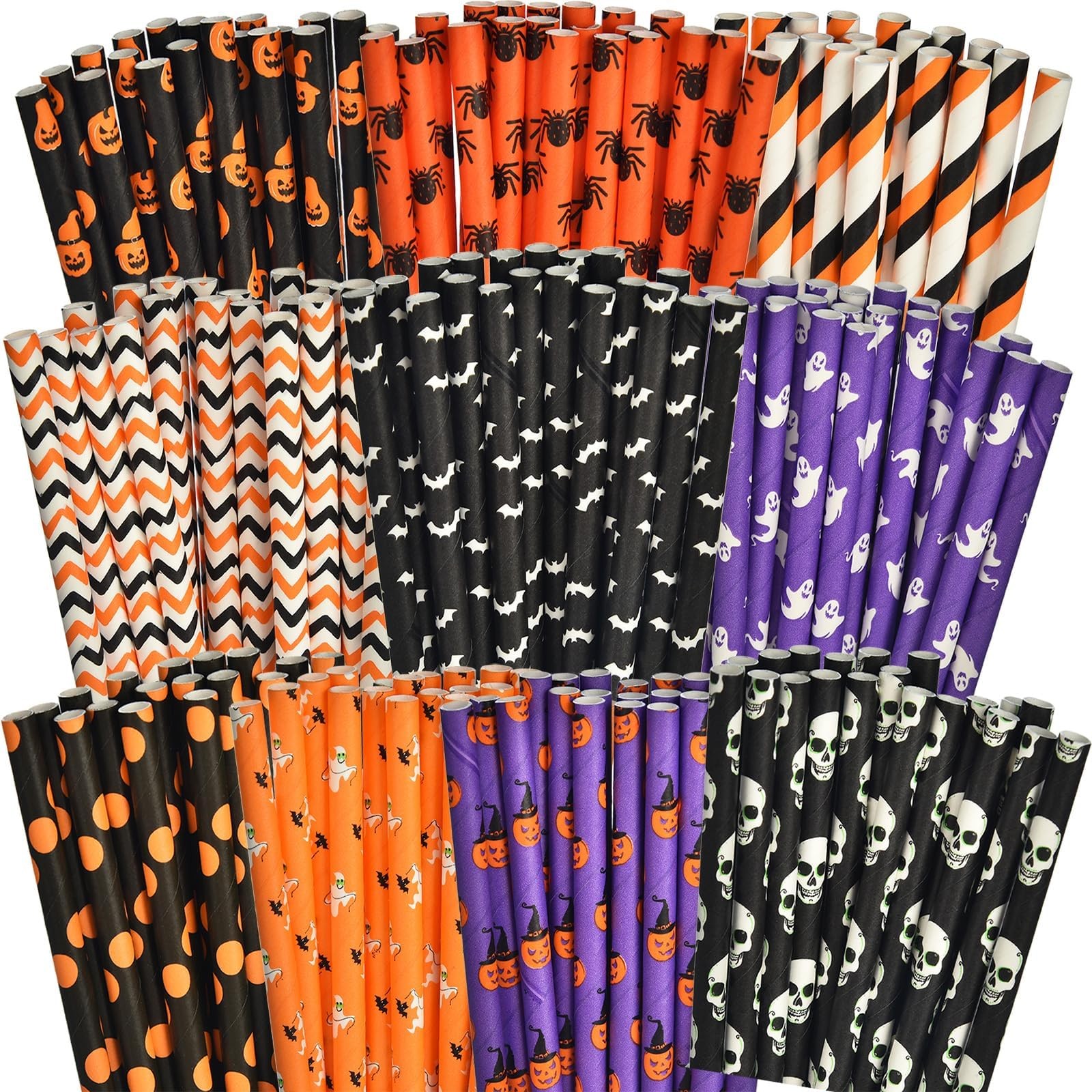 ALINK 100 Counts 7.75 INCH x 0.25 INCH, Orange, Black, Purple, White