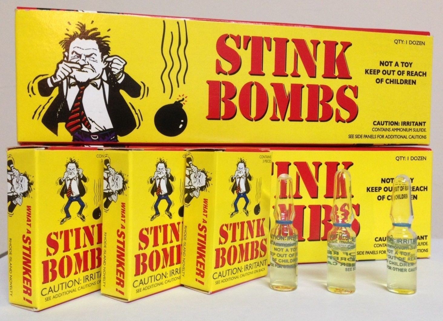 1296 Glass Stink Bombs (432 boxes of 3) Gag Prank Novelty ~ Bulk Wholesale Lot