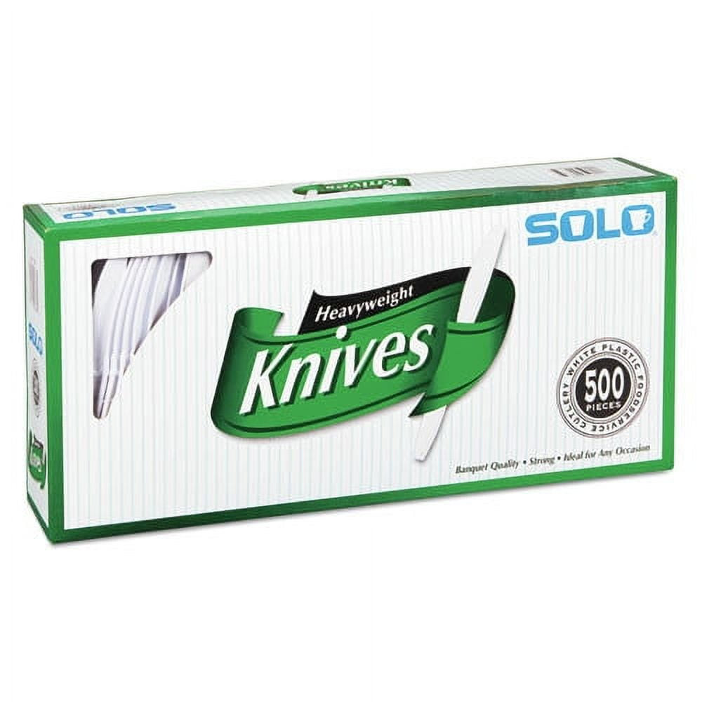 Solo Heavyweight Plastic Knife, White, 500-count