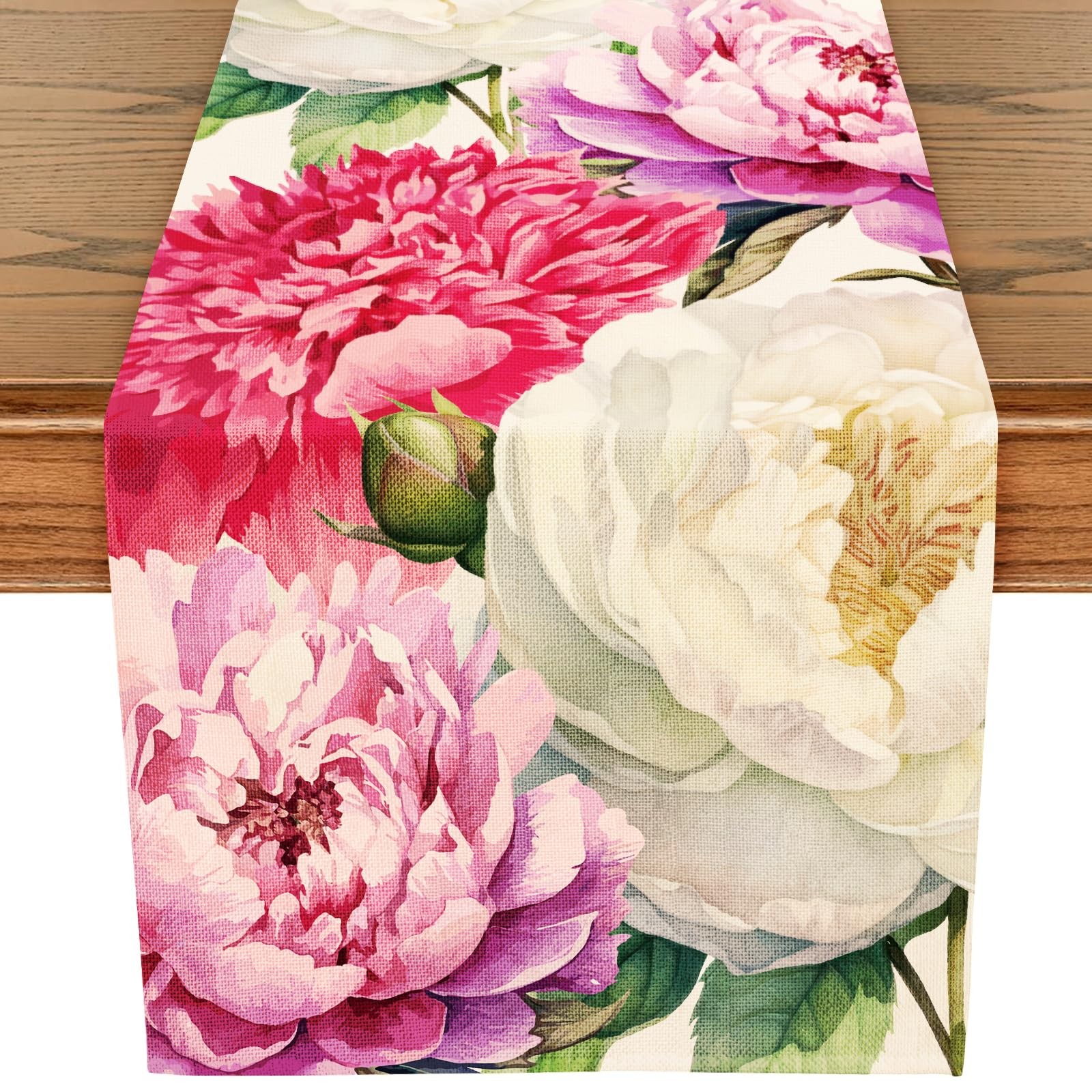 WRAPAHOLIC Floral Table Runner – 13 x 72 Inch – Farmhouse Indoor Kitchen Anniver