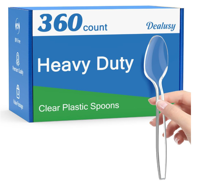 360 Count Disposable Plastic Spoons for Party Supplies – BPA-Free, Heavy Duty