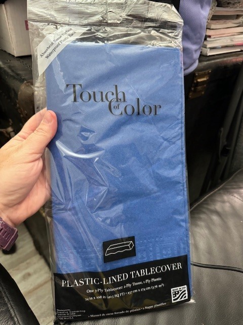 Touch Of Color Paper Plastic-Lined Cobalt Blue Tablecover 54×108″ 3-Ply New!