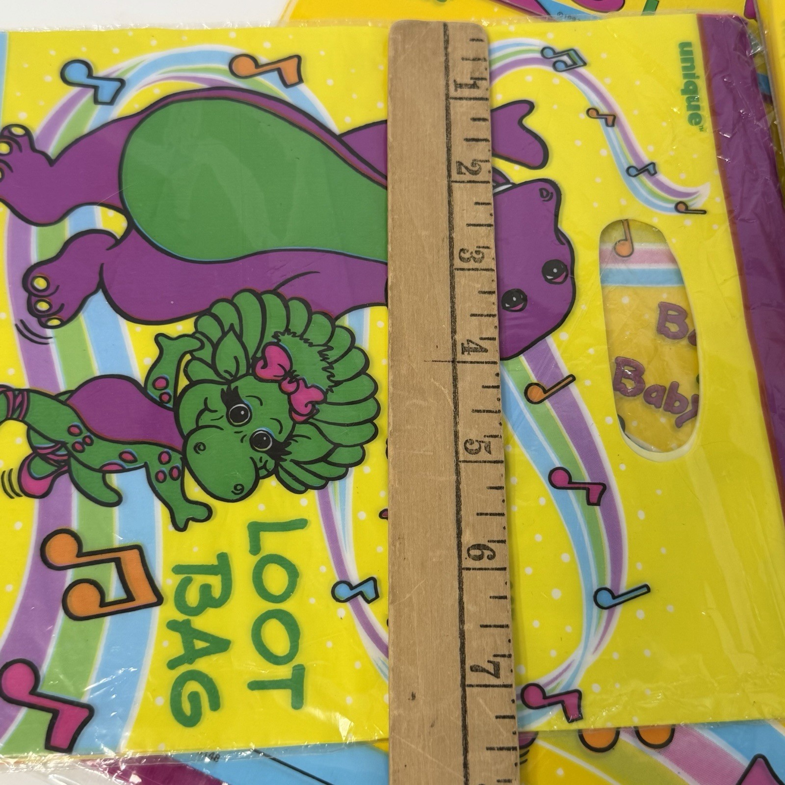 Barney Loot Favor Treat Birthday Party Bags 8 Pack x2 Baby Bop 1992 Retro NEW!