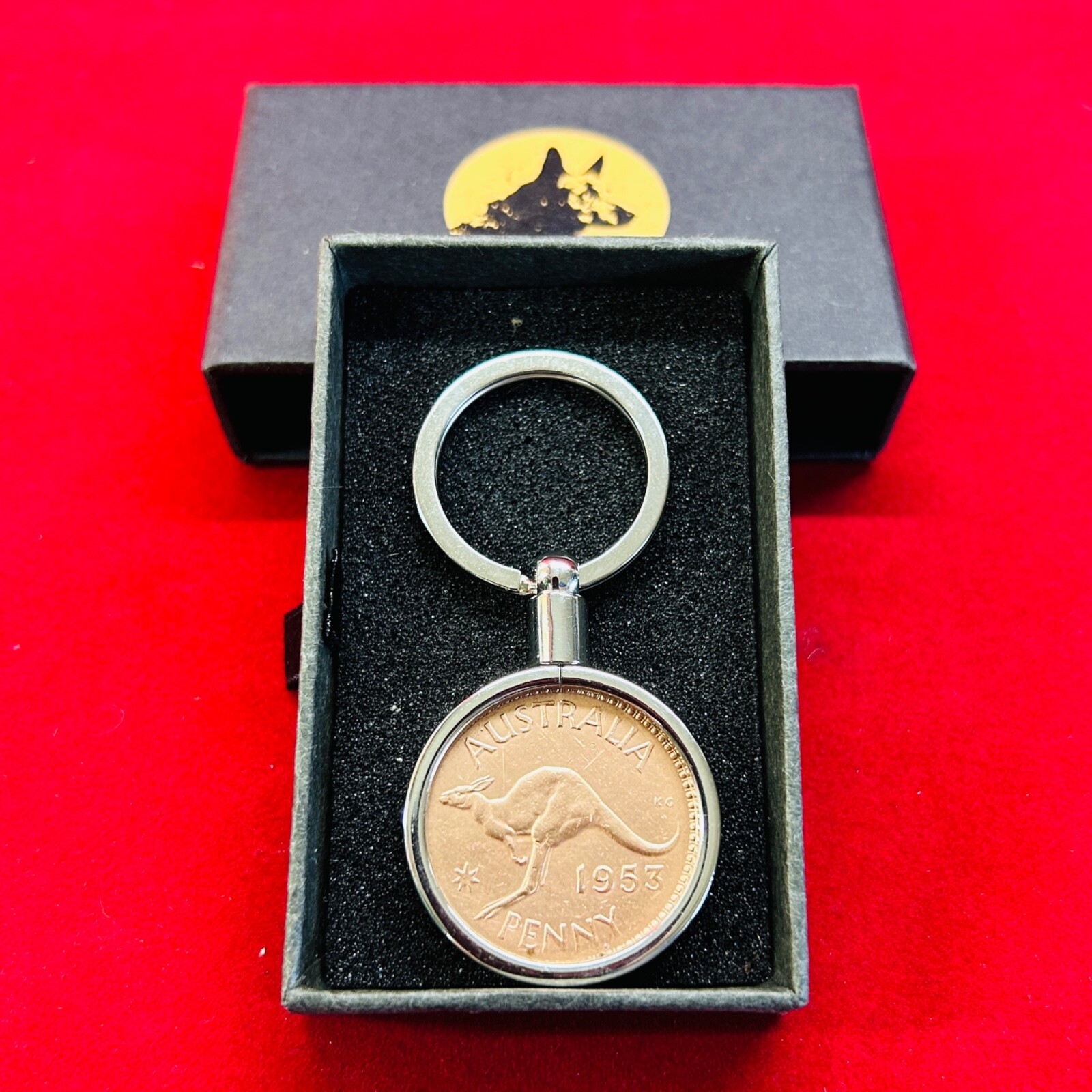 70th Birthday Anniversary Gift Present 1954 Australian Penny Keyring key ring