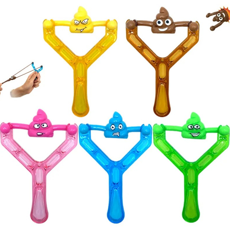 5pcs Poop Slingshot Toy Kids Party Favors Funny Stretch Toys