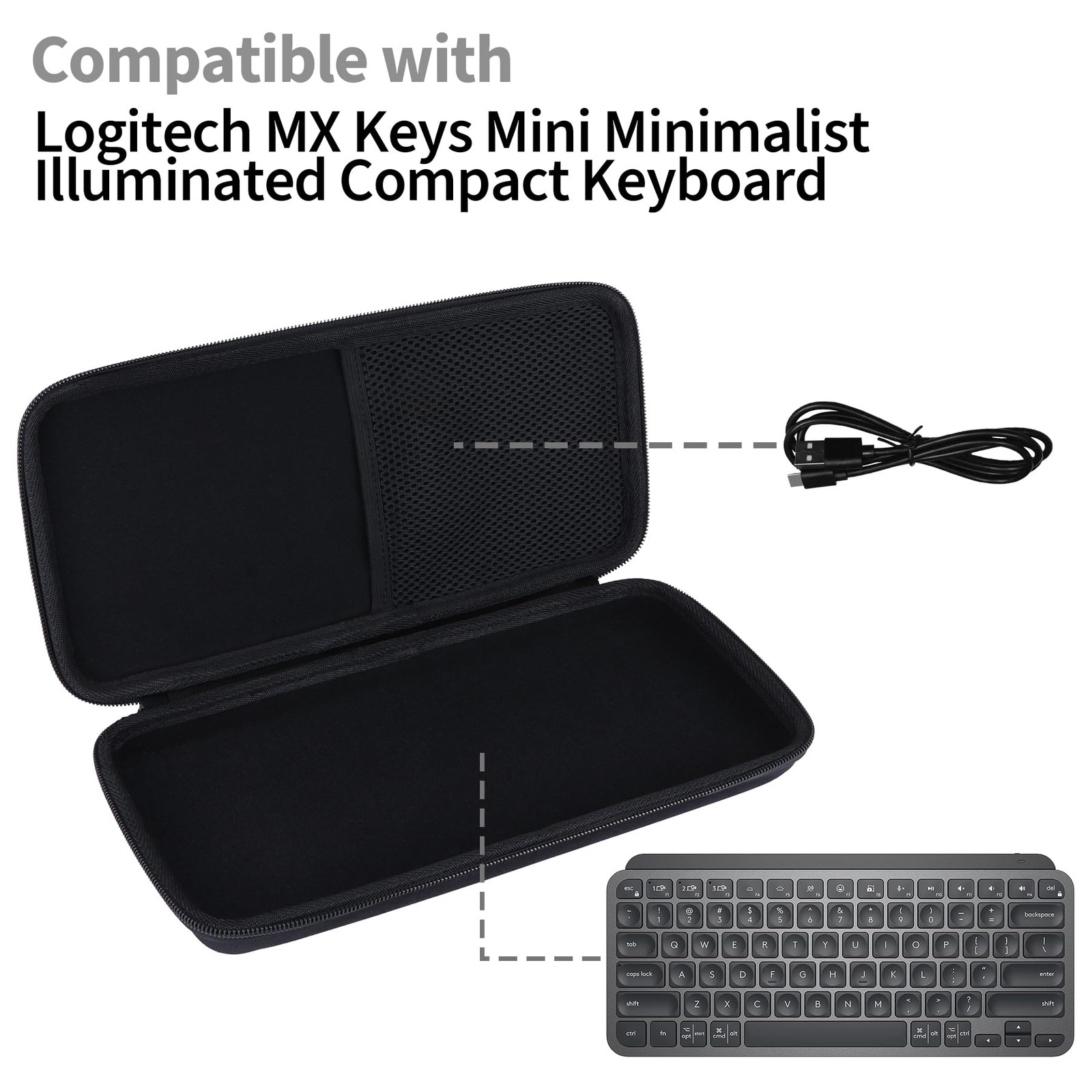 Peyyargo Case Compatible with Logitech MX Keys Mini Minimalist Illuminated Compa