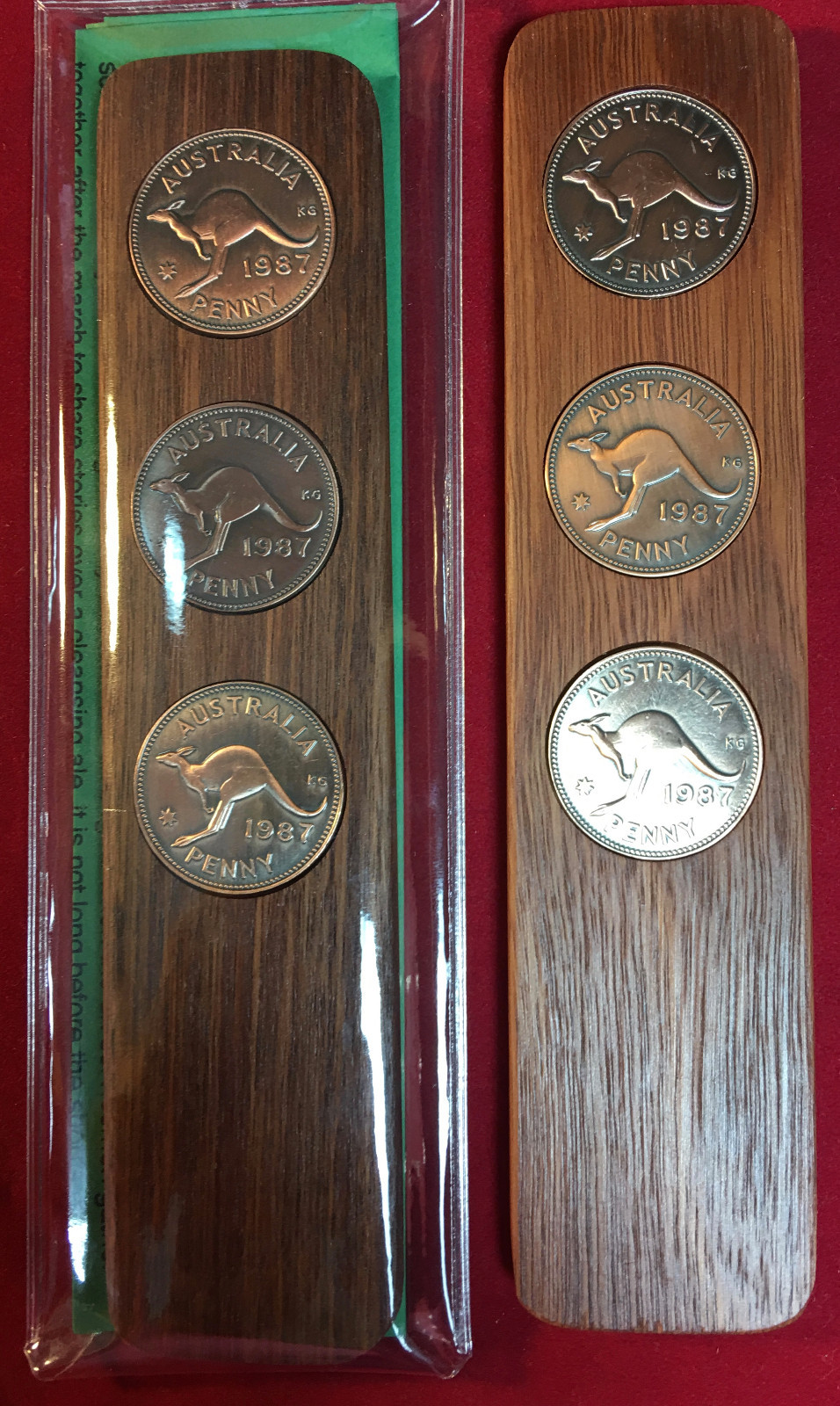 80th Birthday Gift Present Hardwood Two-Up Game 1944 Australian Pennies Anzac