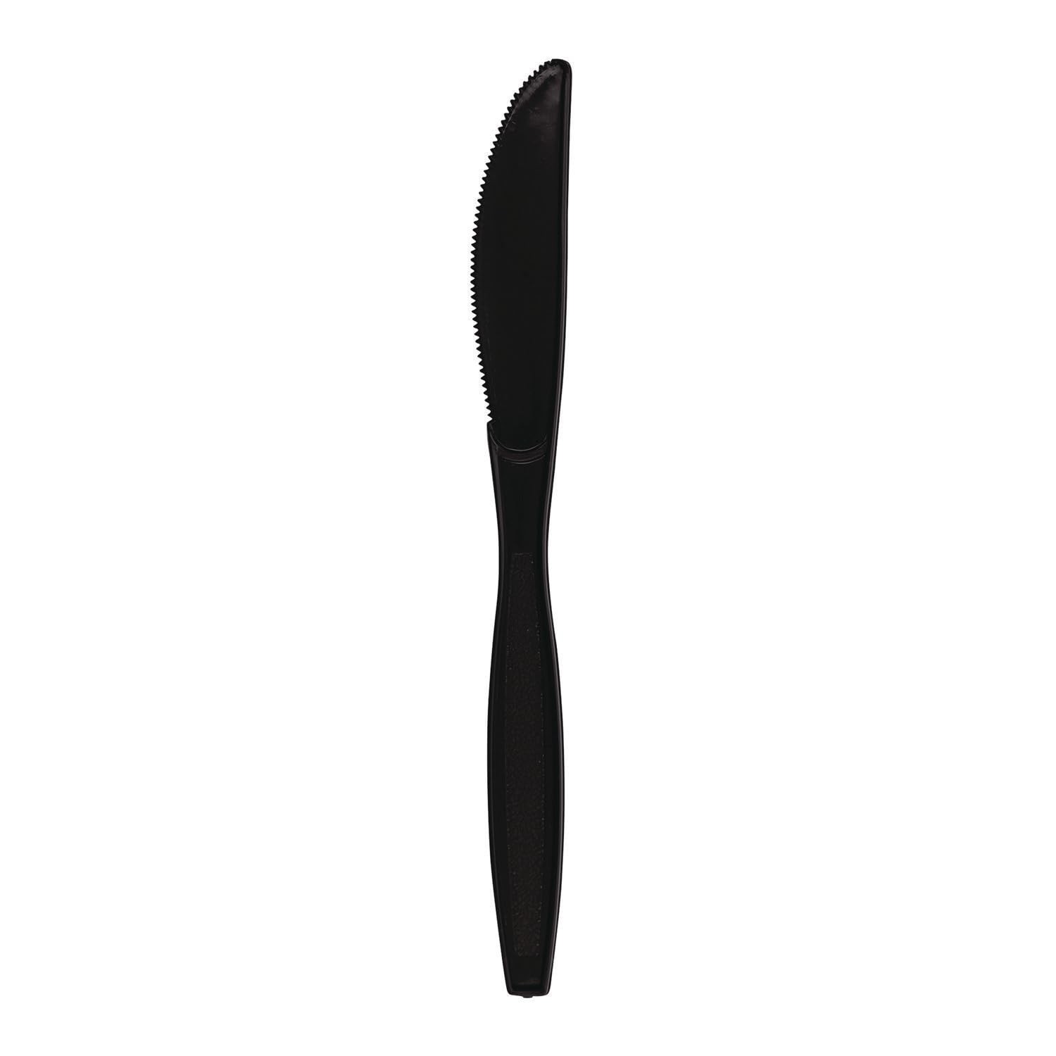 Boardwalk Heavyweight Polypropylene Cutlery, Knife, Black, 1000/Carton