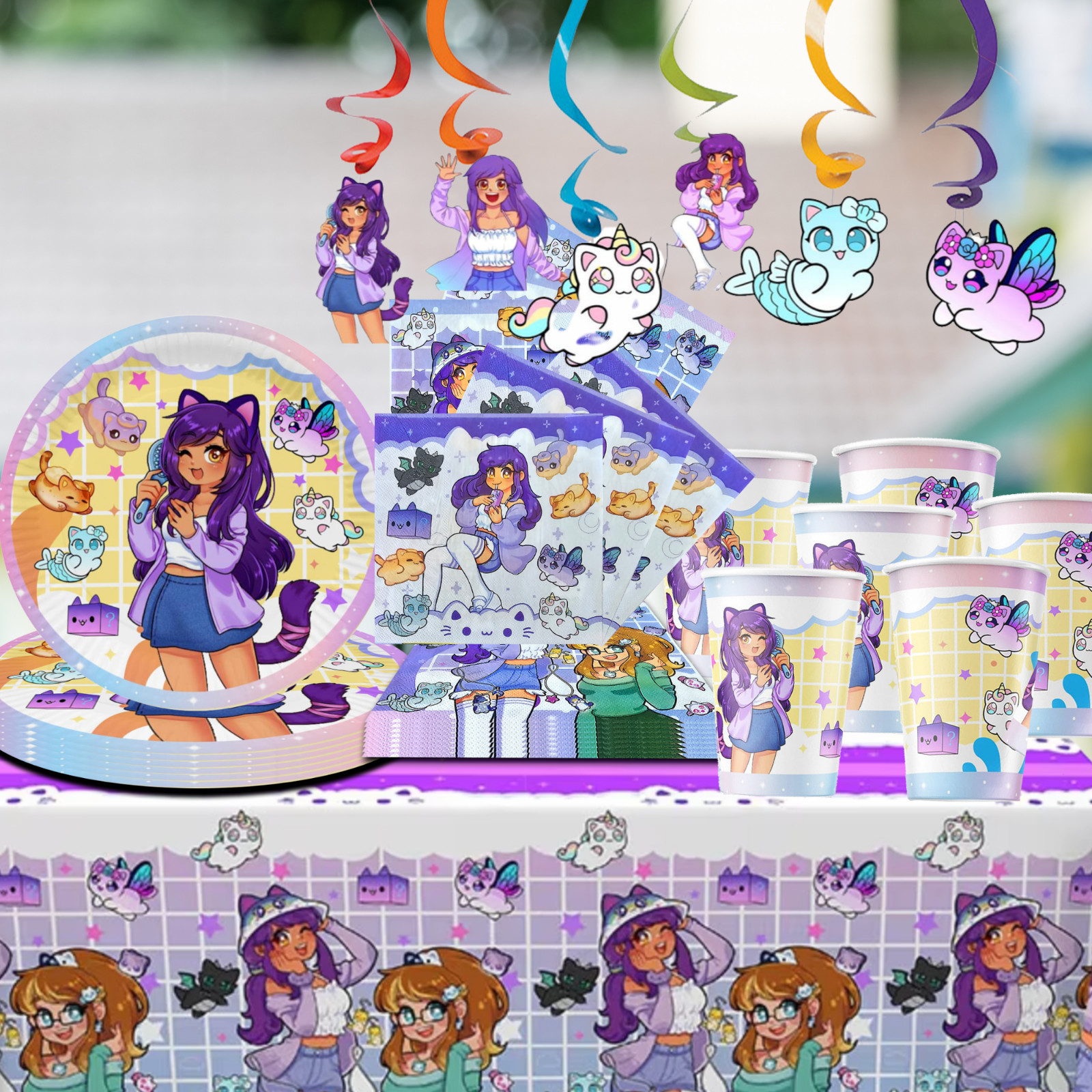 Aphmau TABLEWAR birthday party supplies favor centerpiece decoration event theme