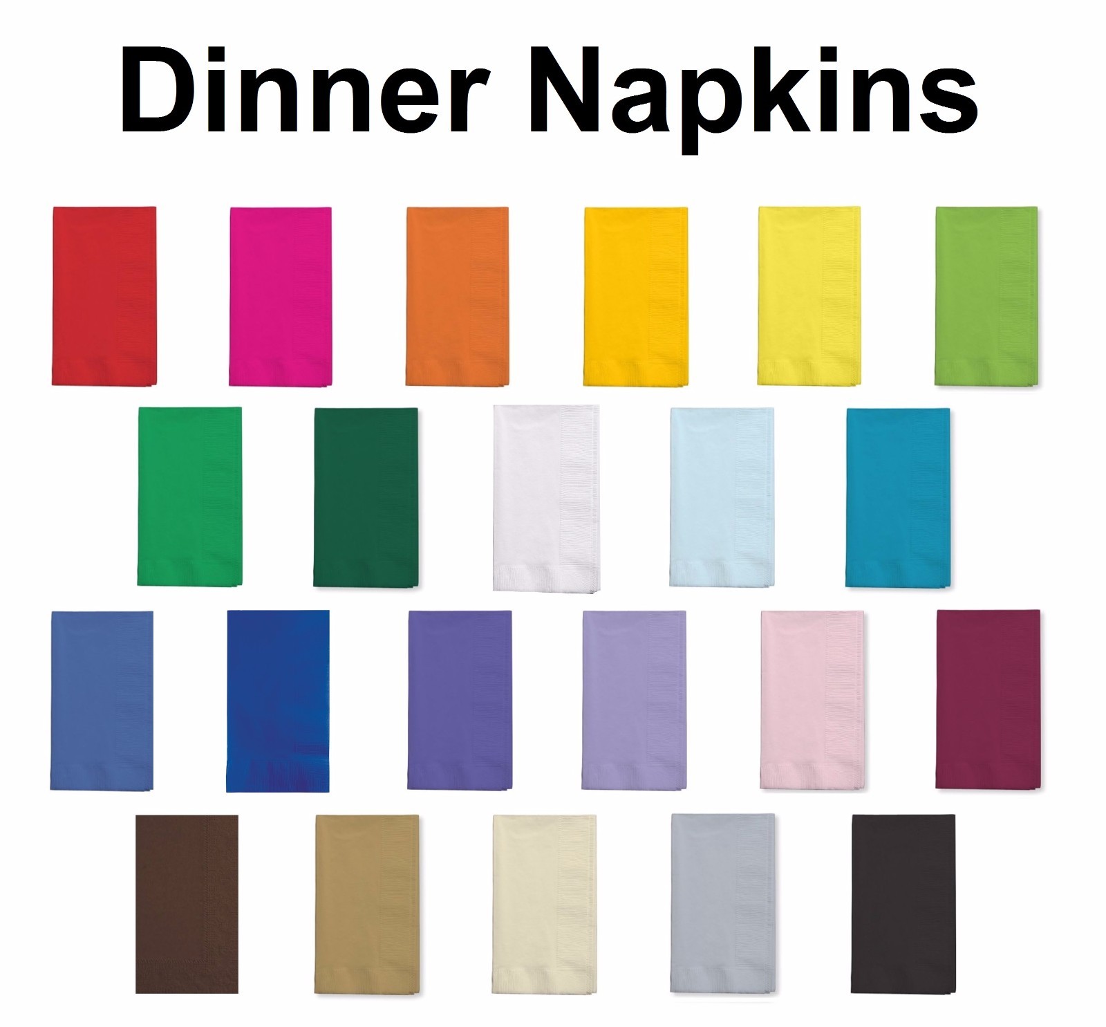 2-ply Paper Dinner Napkins Folded Guest Hand Towels Solid Colors Disposable