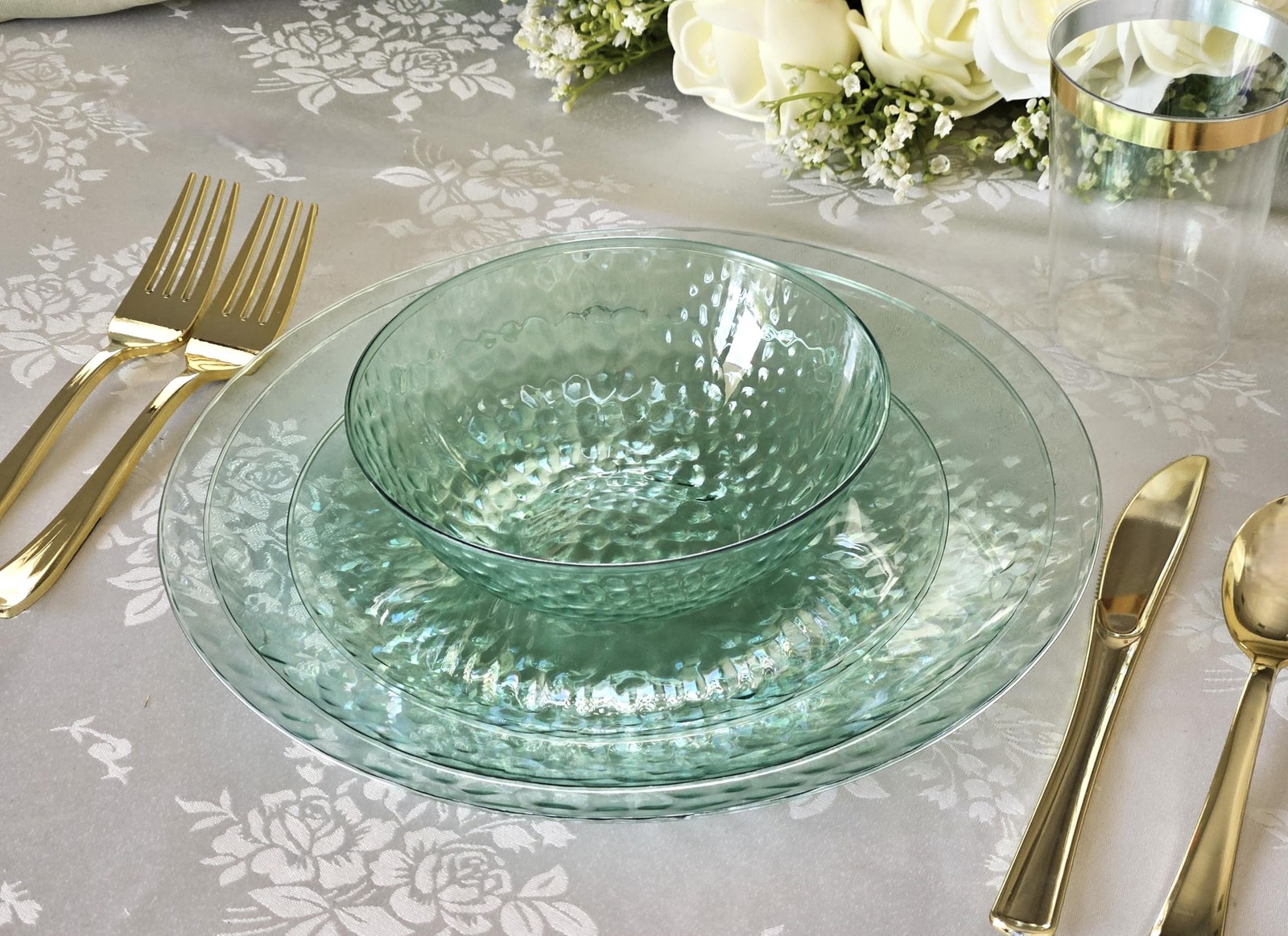 Occasions Finest Plastic Tableware 240 Plates Pack120 Guests Heavyweight