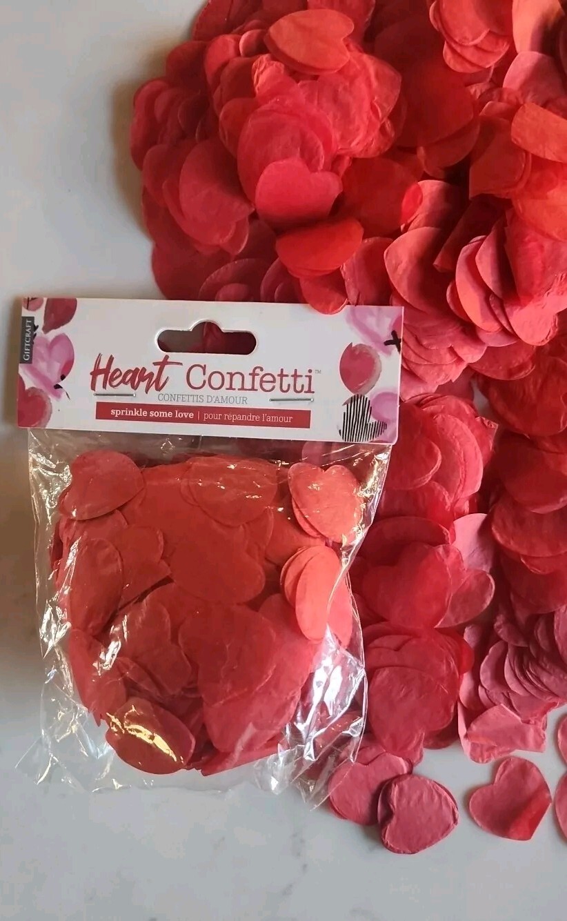 1 oz Bag Red Hearts Confetti Scatter Wedding’s Valentine’s New