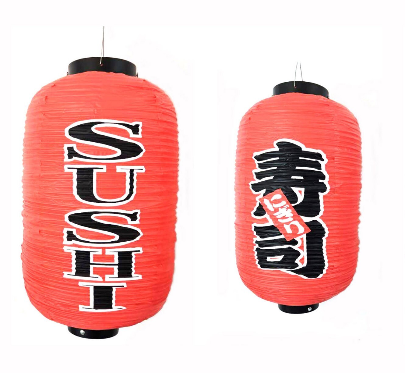 Red Plastic Sushi Lanterns Waterproof for Indoor and Outdoor 26 inch S-1792