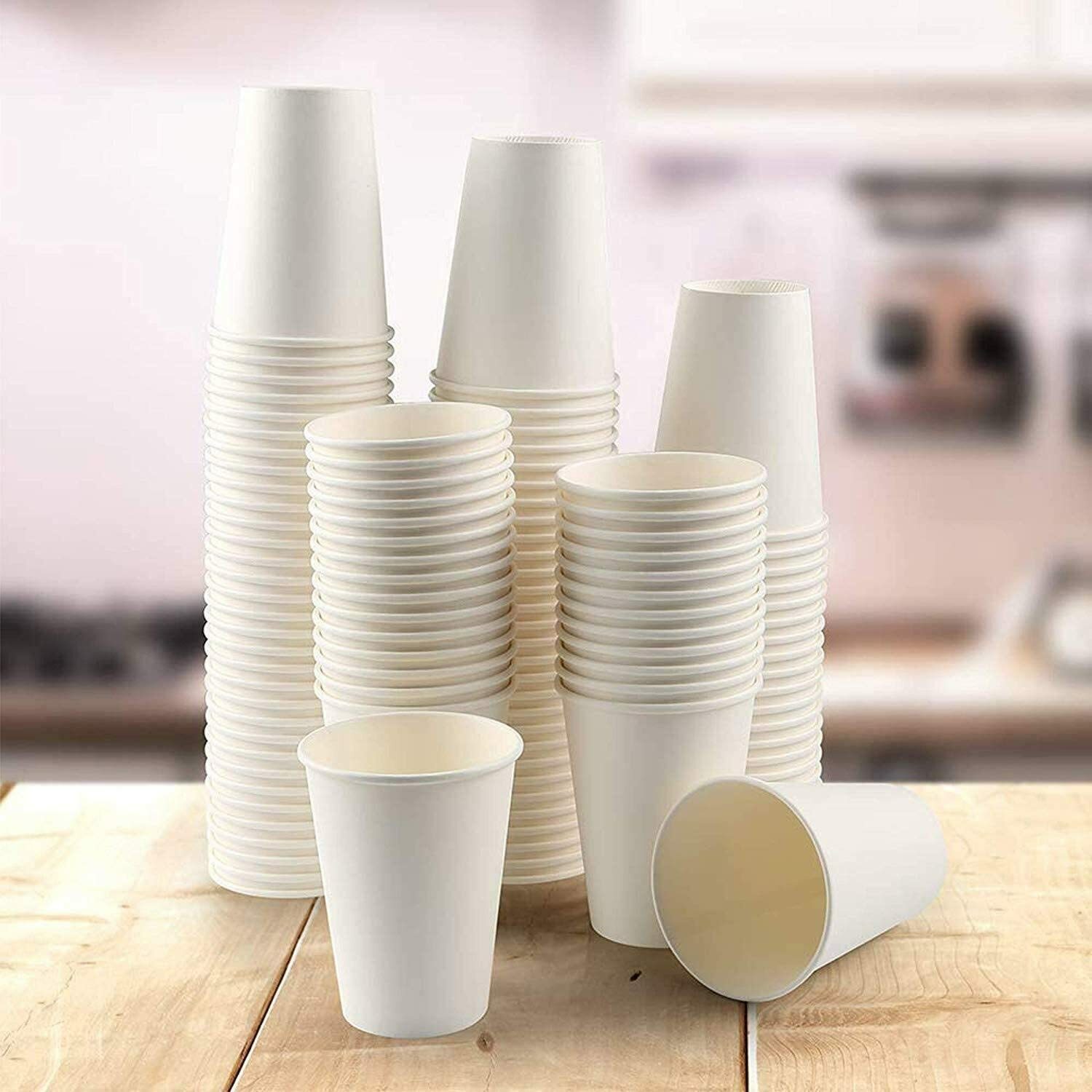 Paper Cups White – Disposable Coffee Cups For Hot Drinks With Lids Party Cups