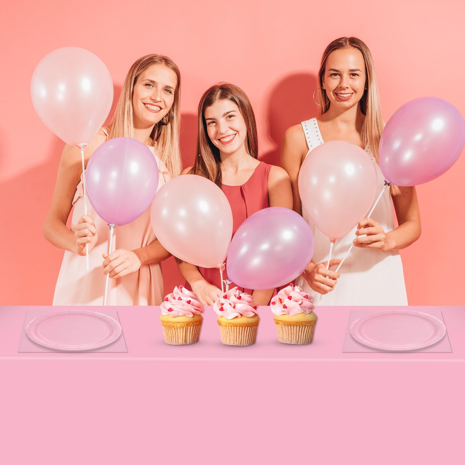 49Pcs Light Pink Birthday Party Decorations 6.5 inches,