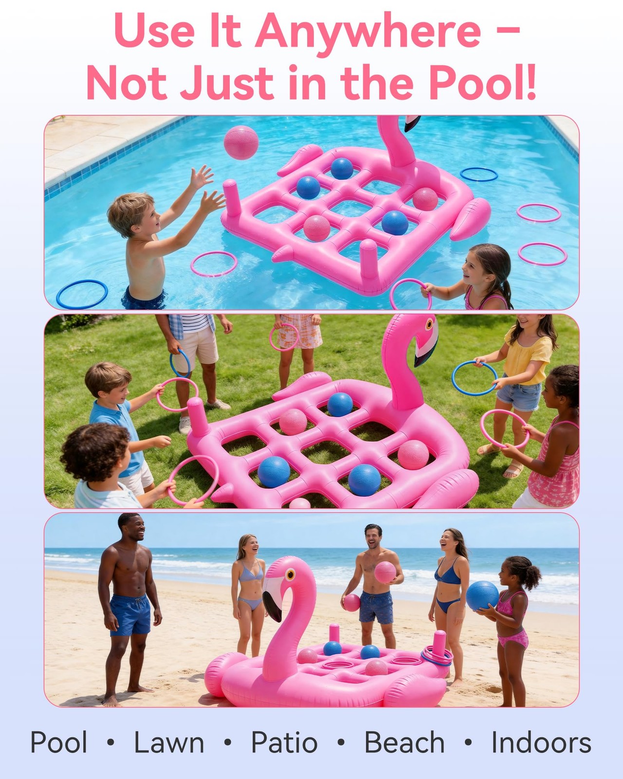 Pool Party Toys Games Set -Giant Tic Tac Toe Pool Toy- 2-in-1 Inflatable Game…