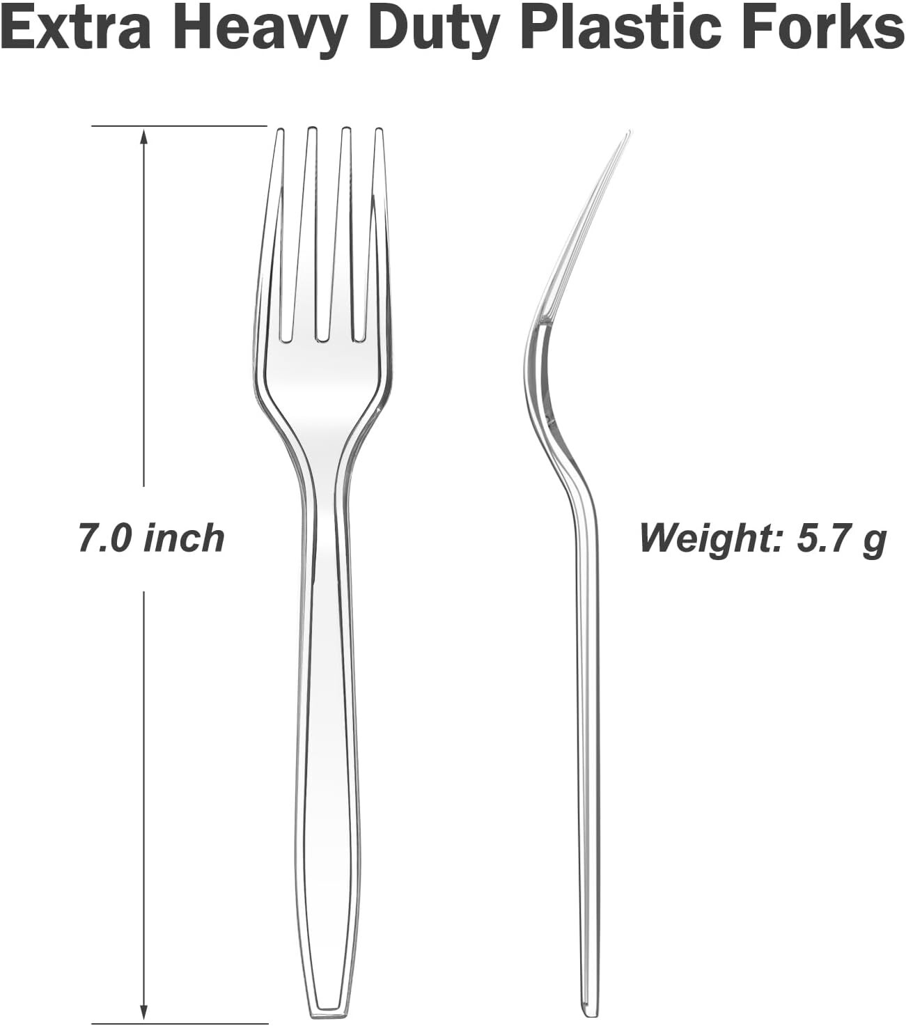 360 Count Extra Heavy Duty Clear Plastic Forks Disposable, BPA-Free, Heat Resist