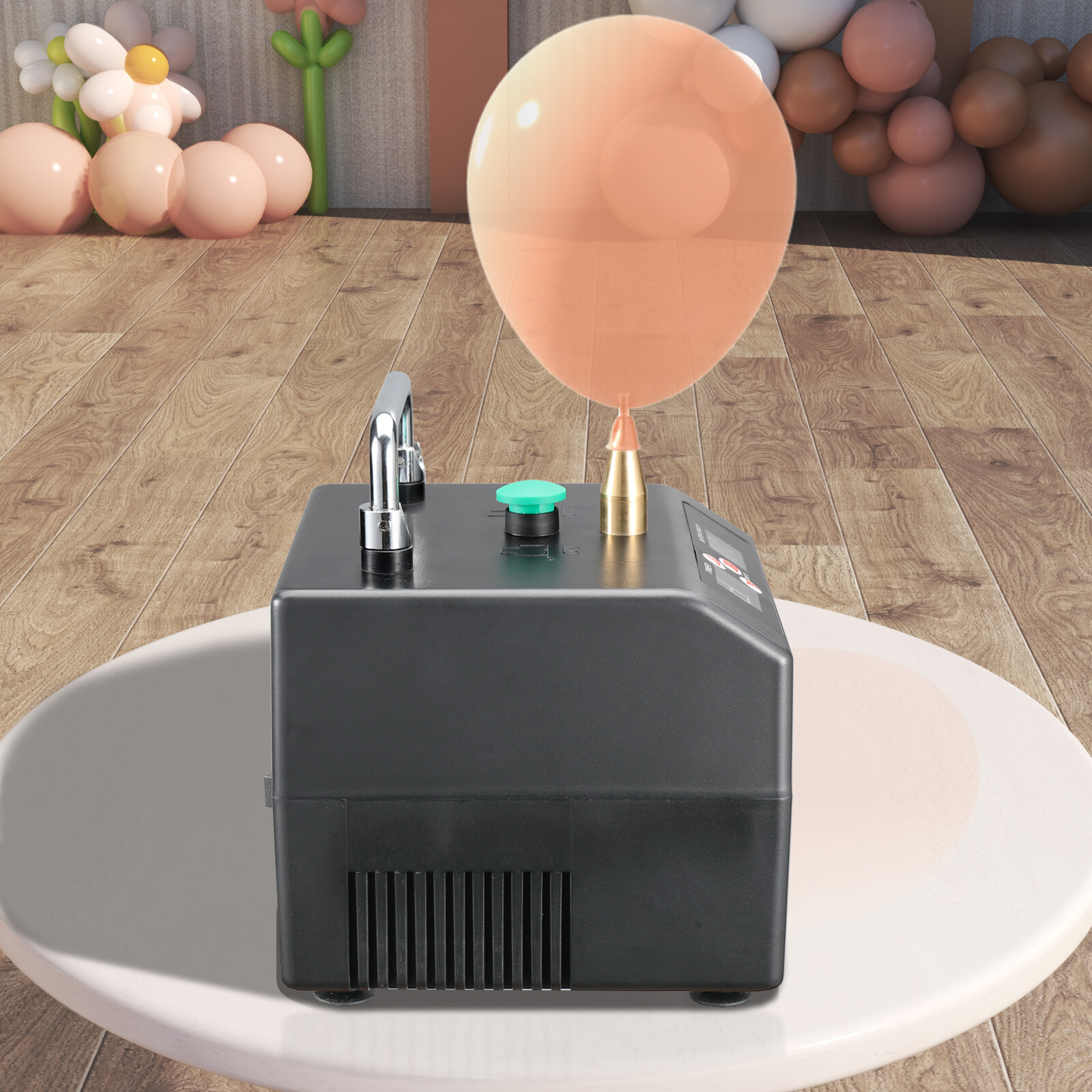 120W Electric Balloon Pump Inflator Digital Timer Air Blower Machine For Party