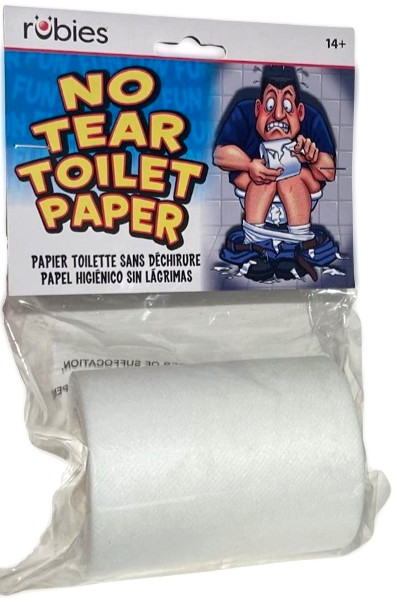 FAKE TOILET PAPER ROLL No Tear Non Rip Joke Prank Gag Gift Funny Bathroom Humor