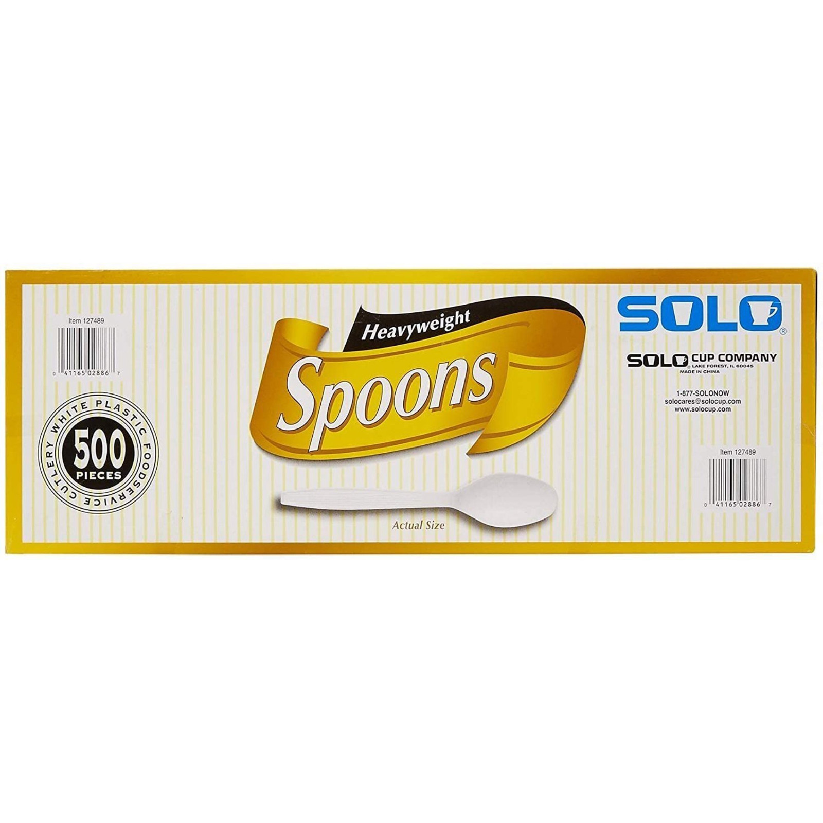 Solo Heavyweight Plastic Spoon, White, 500-count