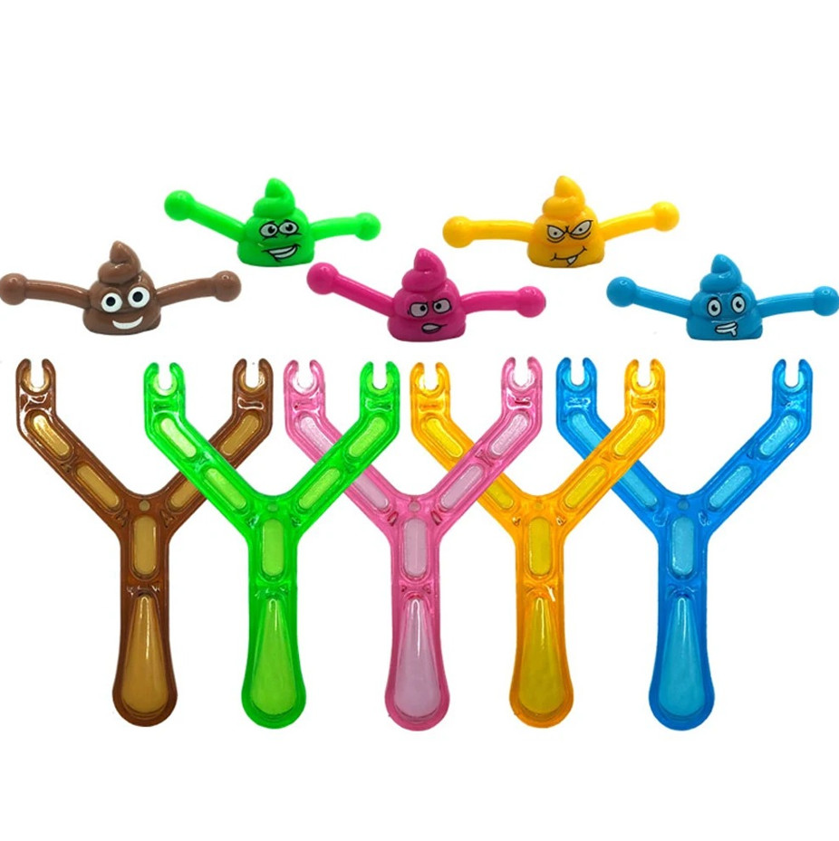 5pcs Poop Slingshot Toy Kids Party Favors Funny Stretch Toys