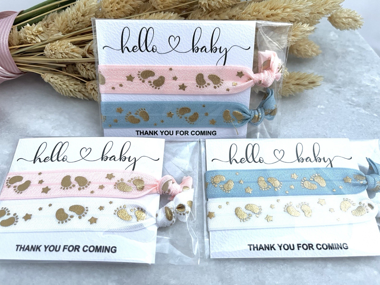 Baby Shower Gender Reveal Party Gift Hair Elastic Wrist Tie Party Favour