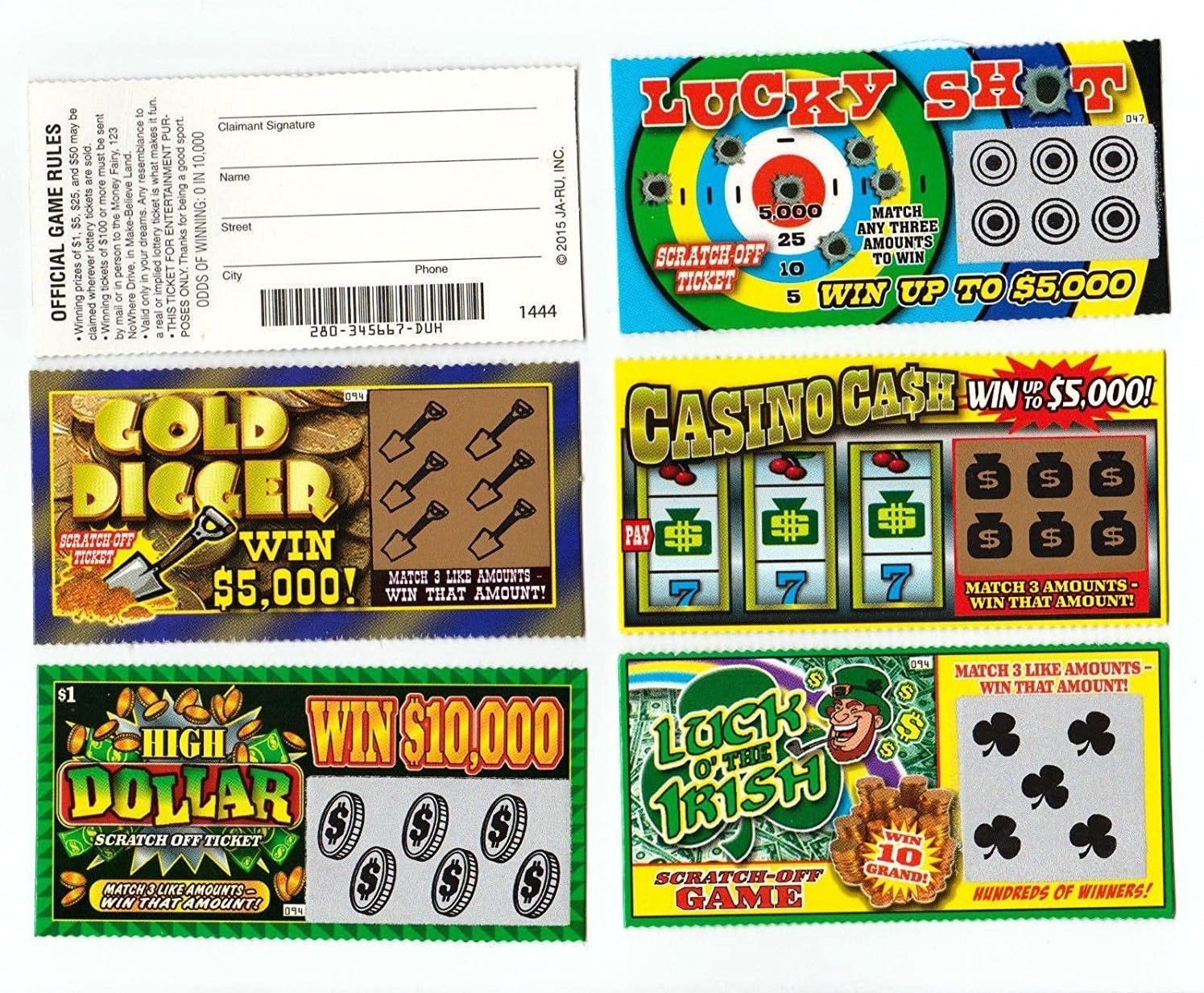 Hilarious 5-Pack Fake Lottery Tickets – Perfect Prank Gift for Family & Friends