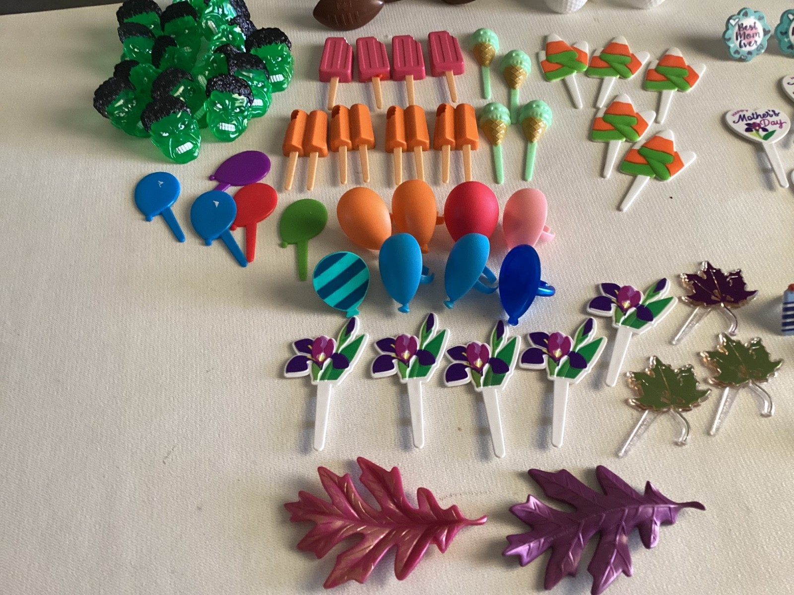 Mixed large Lot 194 various cake cupcake toppers rings picks decorations