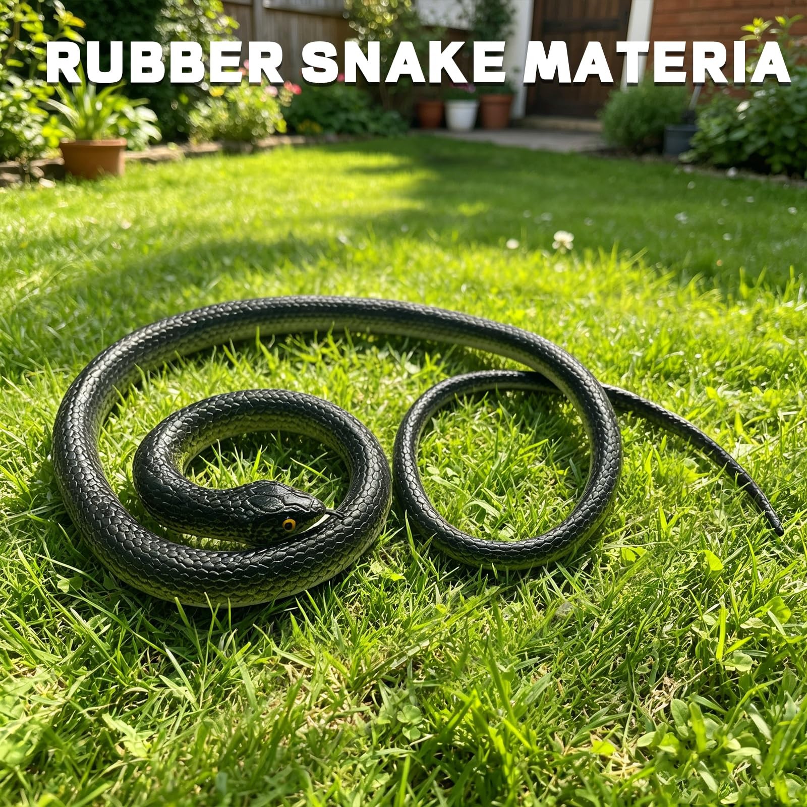 LRCXL 3 Pack Rubber Snakes Fake Snake, Realistic Large Snakes Toy Keep Birds …