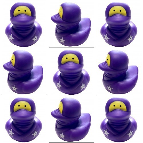 LOT OF 9 SUPERHERO 2″ SUPERHERO PURLE NINJA CRUISING RUBBER DUCK CRUISE DUCKS