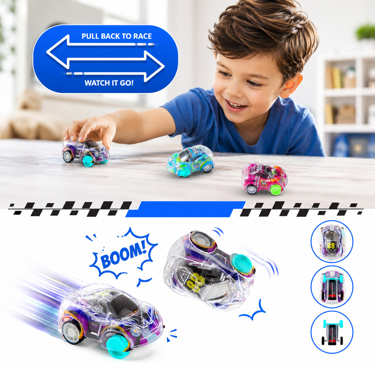 50 Mini Pull Back Cars for Kids Party Favors Treasure Box Classroom Prize Toys S