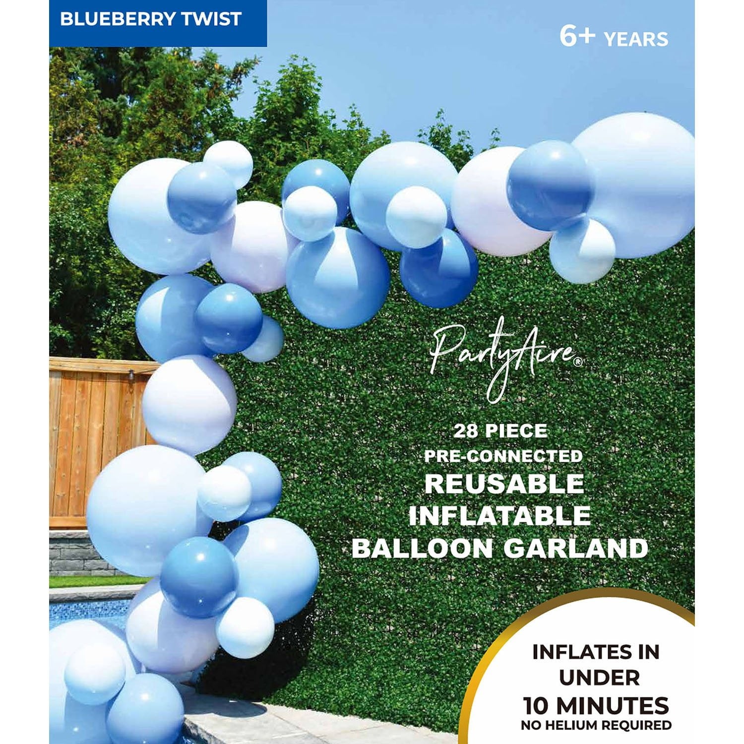 PartyAire 18′ Reusable PVC Balloon Arch, 28 pc. Blues SAMEDAYSHIP!!