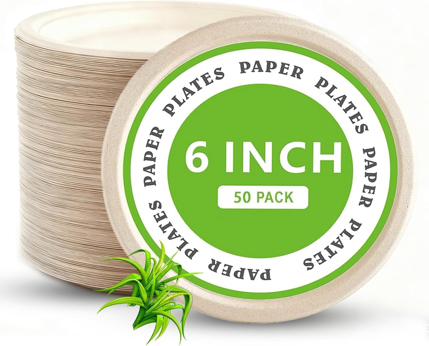 Disposable Paper Plates, 6 inch Heavy Duty Paper Plate, Soak and Cut Proof,