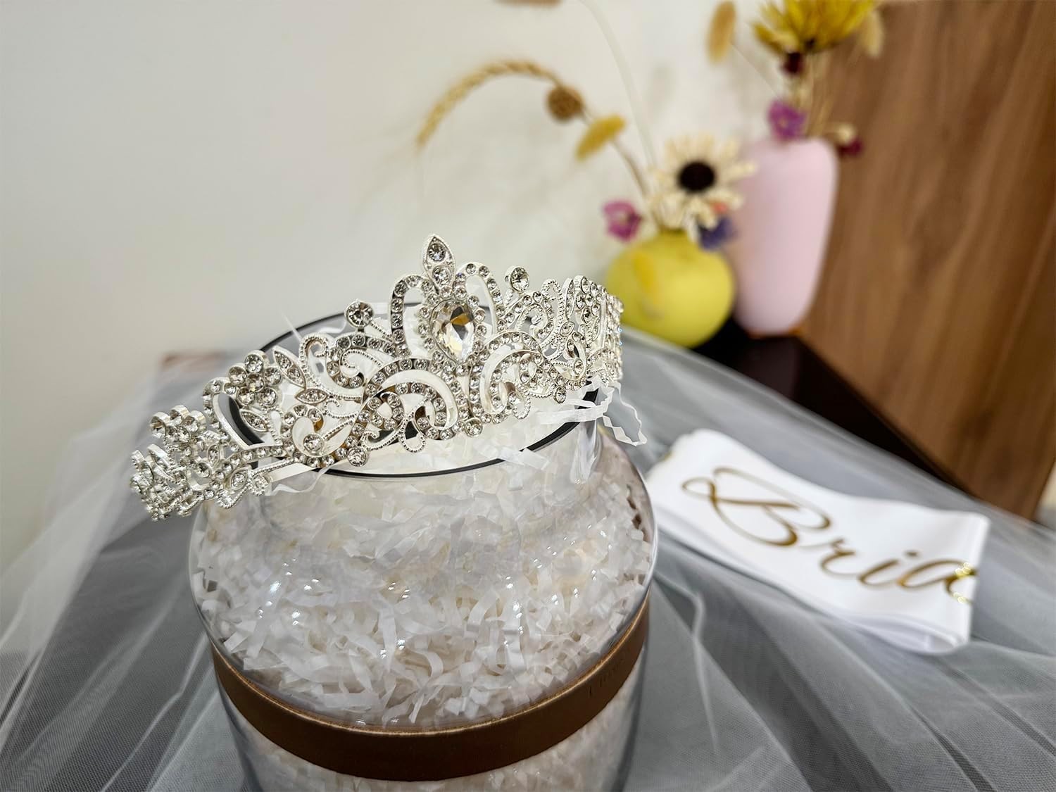 3 Pcs Bachelorette Party Decorations Bridal Shower Crown, Bride to Be Sash&Ve…