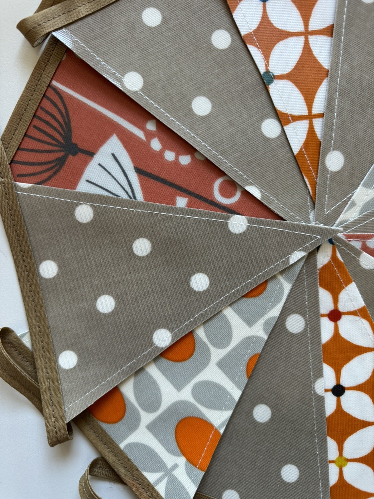 Handmade Oilcloth Bunting – Garden/Home Contemporary – 3 Meters Double Sided