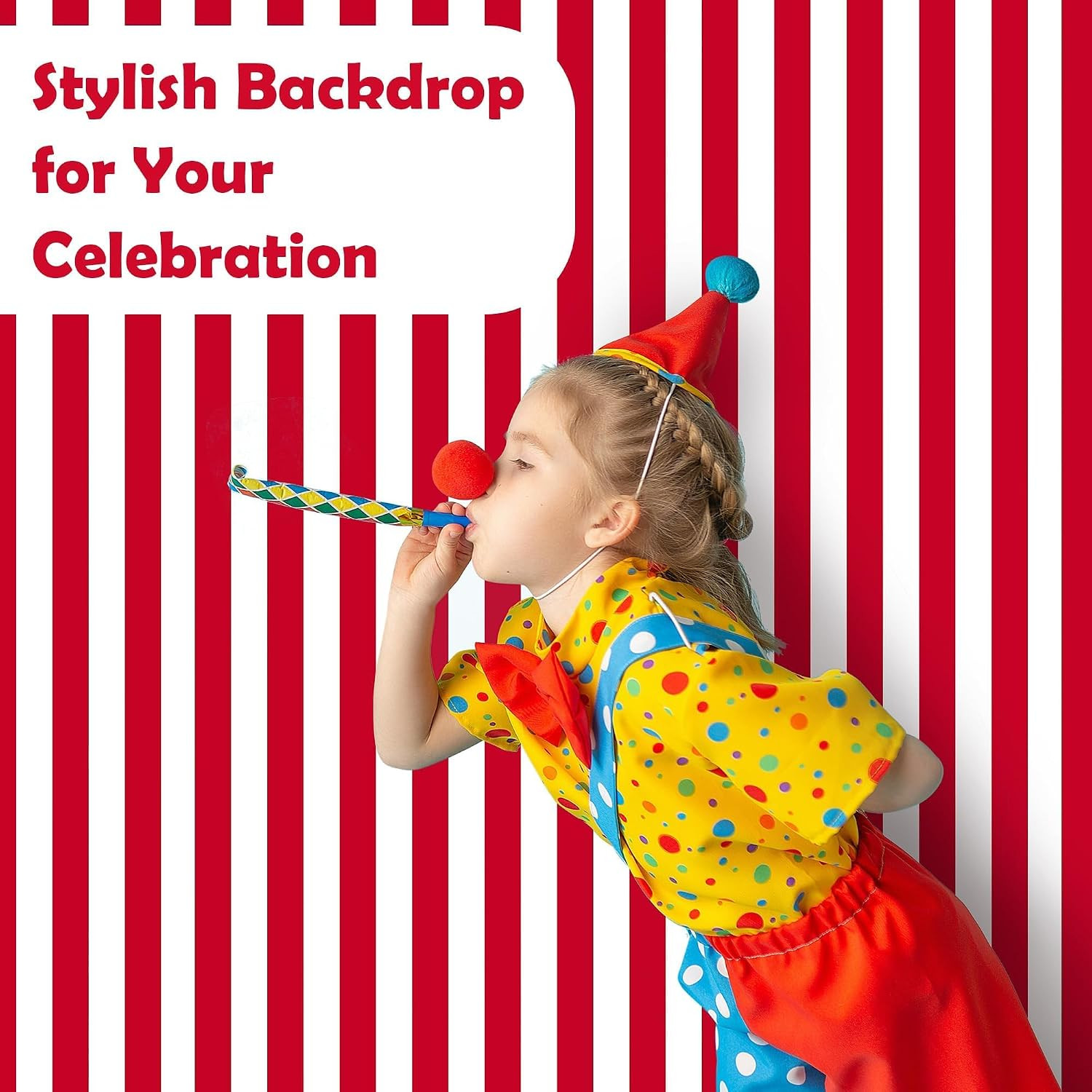 100 Ft X 54 Inch Red & White Striped Tablecloth Roll with Cutter Box Disposable