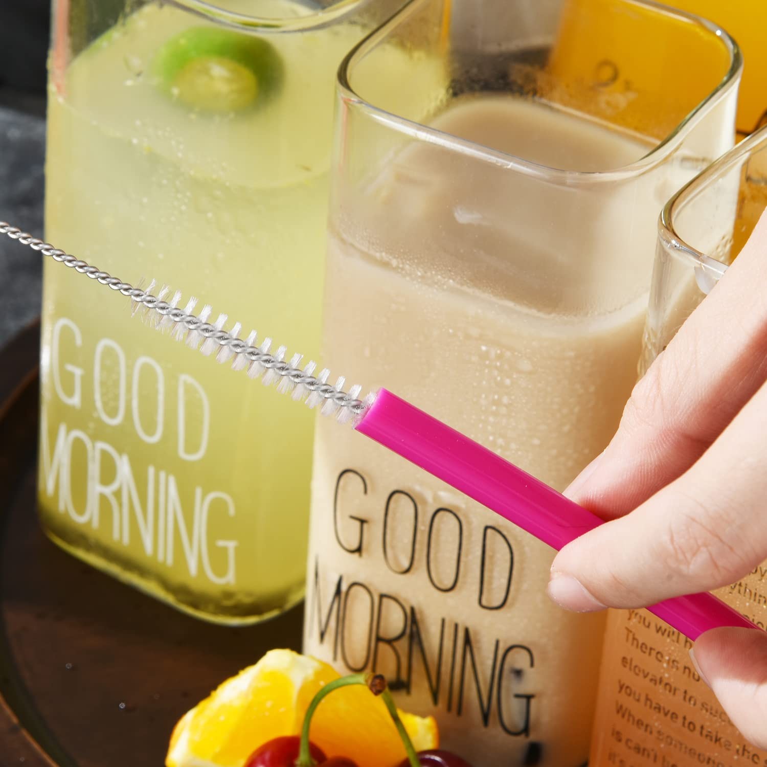 ALINK Reusable Silicone Smoothie Straws, 11 mm Wide, Homochromy – Straight