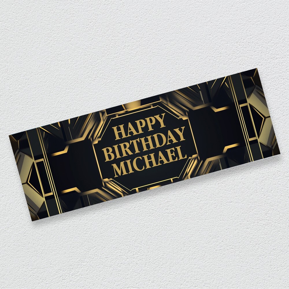 Gatsby Inspired Art Deco Personalised Birthday Party Banner