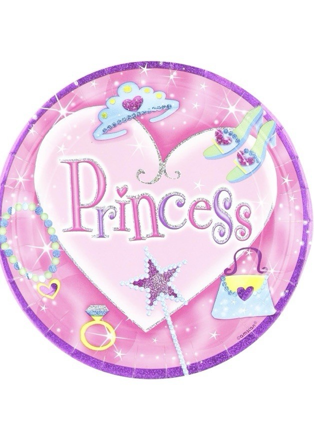 Party Plates By Amscan 8 Pack pink Princess party plates