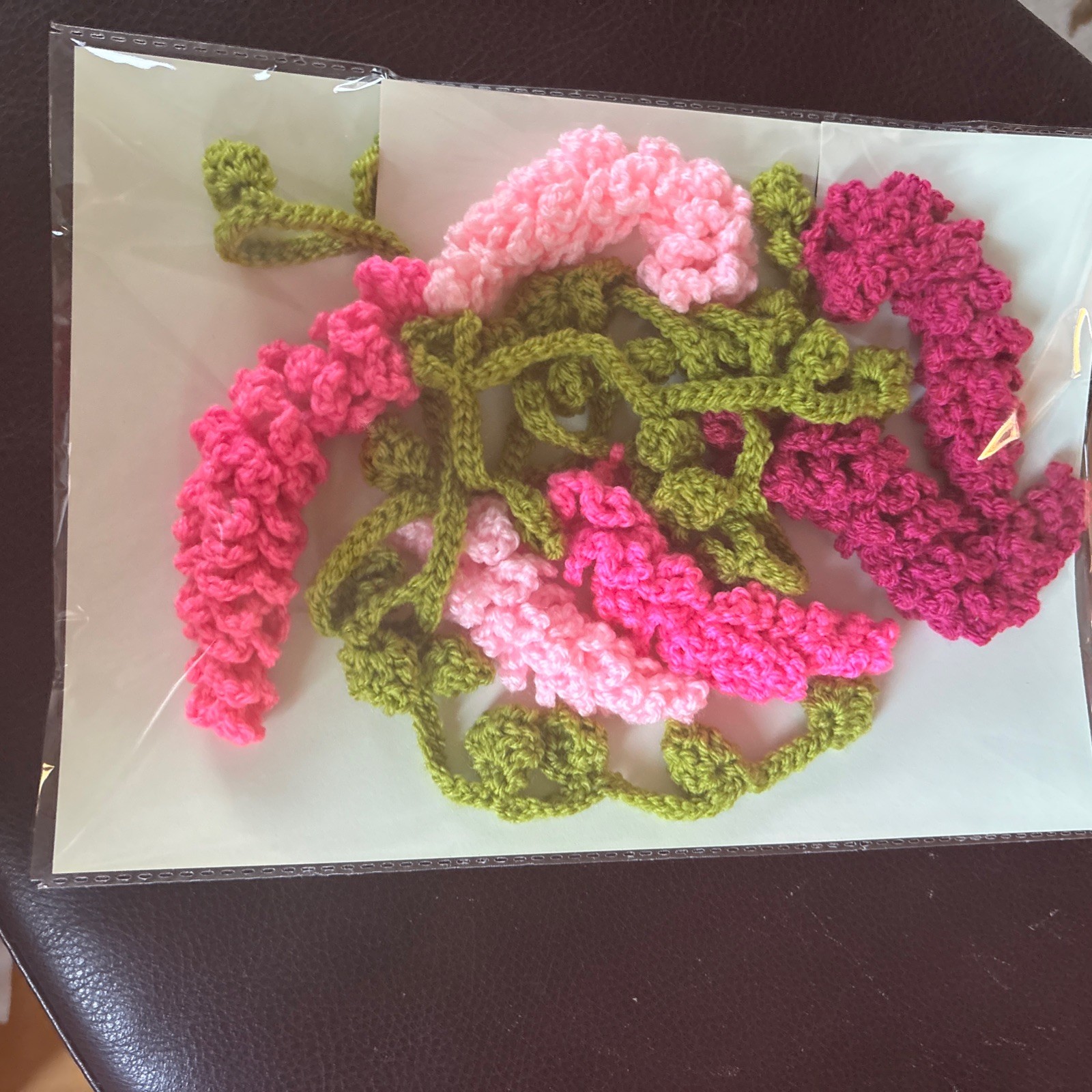 Crocheted Wisteria Flower Bunting Garland Summer Party Decoration Wedding Pinks