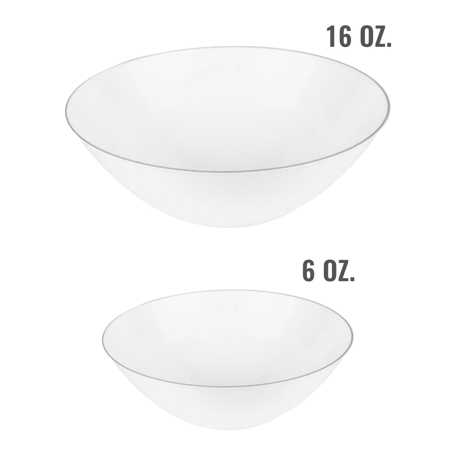 Fancy Organic Round Disposable Plastic Dessert Soup Bowls, Heavy Duty 120 pcs