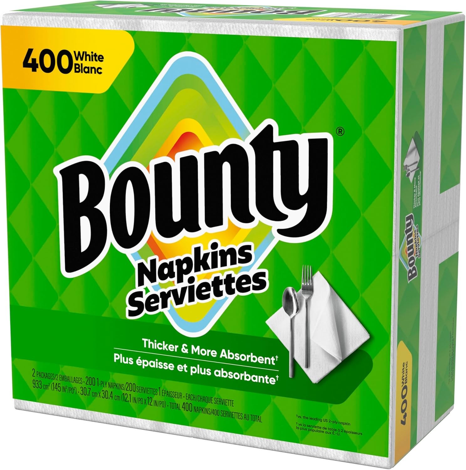 Bounty Paper Napkins, White, 400 Count 400 Count, White