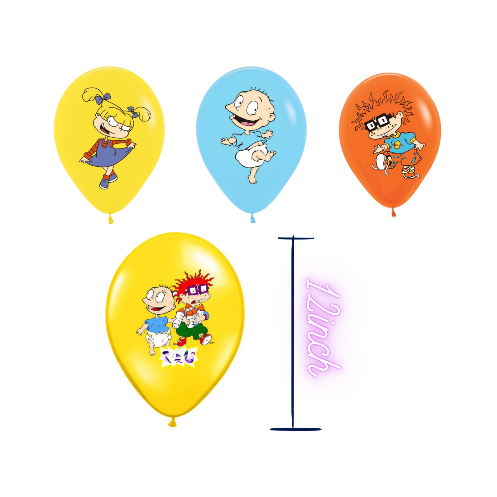 RUGRATS CUPS PLATE BANNER PARTY TABLE COVER SUPPLIES BALLOON CUPCAKE TOPPER CAKE