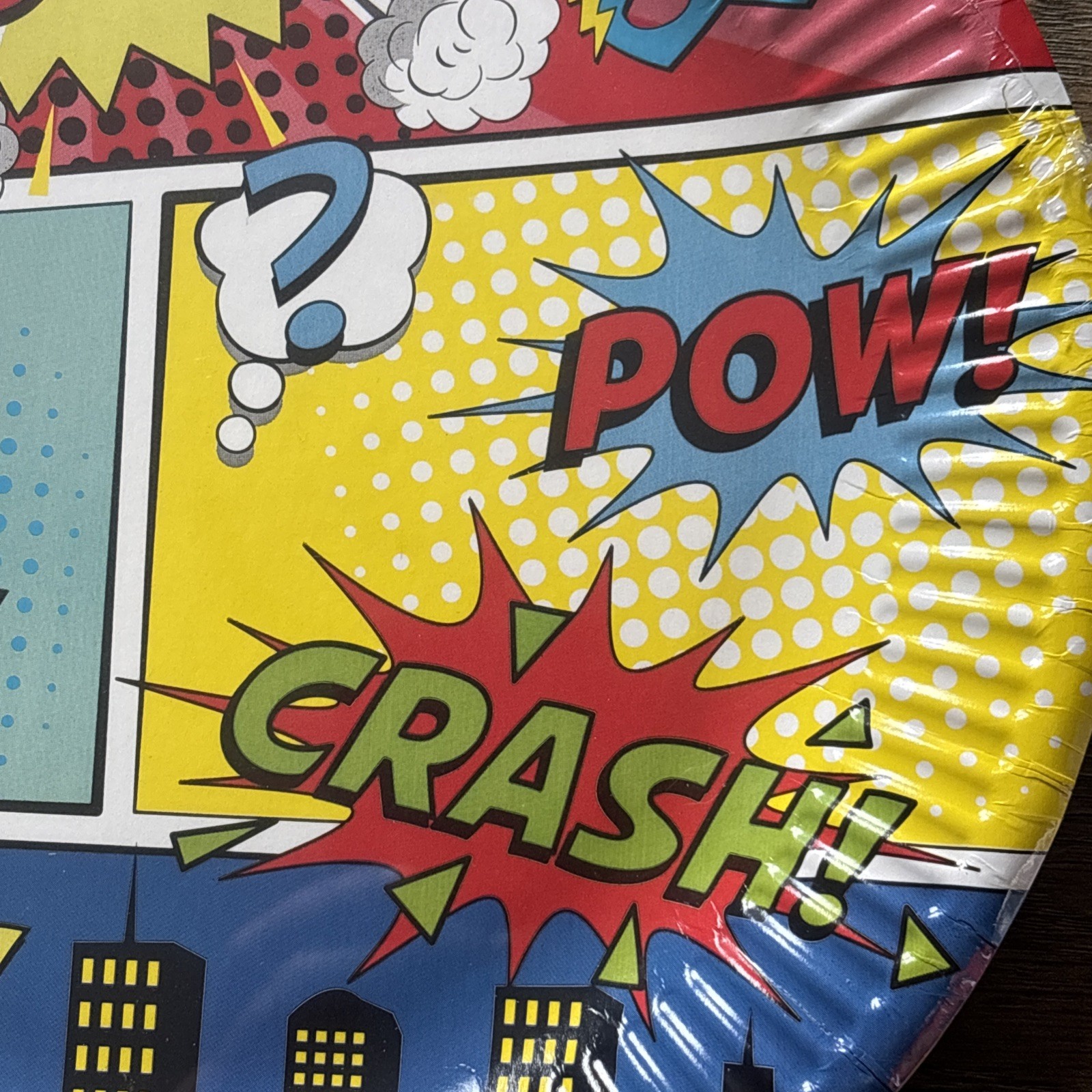 10 X Paper Plates Party Pop Art Bang Boom Crash