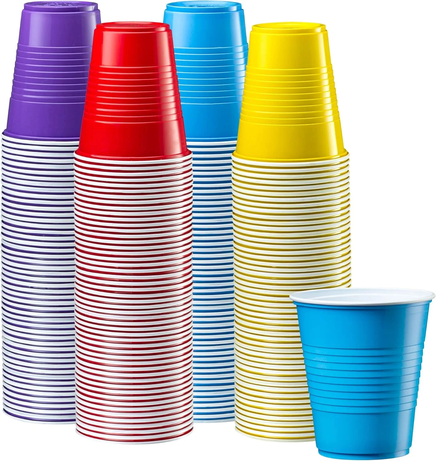 GUSTO [12 oz. – 240 Count Plastic Party Cups Disposable – Assorted Colors Drinki